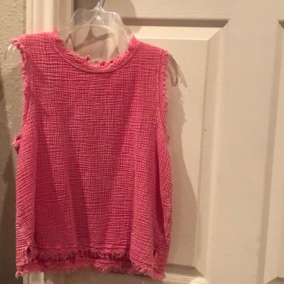 Pink distressed pink top! - Picture 1 of 2